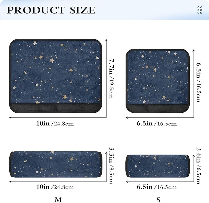 2 Pack Seatbelt Covers Seat Belt Cover Pad for Adults Boys Girls Car Seat Strap Covers Pads Cushion Universal Shoulder Strap Pad Protector for Backpack Camera Bag 10 x 7.7 Inch Blue Stars