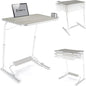 FoldWise Upgraded Folding TV Tray Table - Extra Large & Sturdy Laptop Table for Couch, Height & Angle Adjustable Desk for Dinner, Work & TV - Includes Footrest, Cup Holder, iPad Holder & Edge Stopper