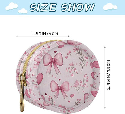 Pacifier Case with Hook Pink Bows Flower Pattern Pacifier Holder Pod Easily Attaches to Diaper Bag or Purse