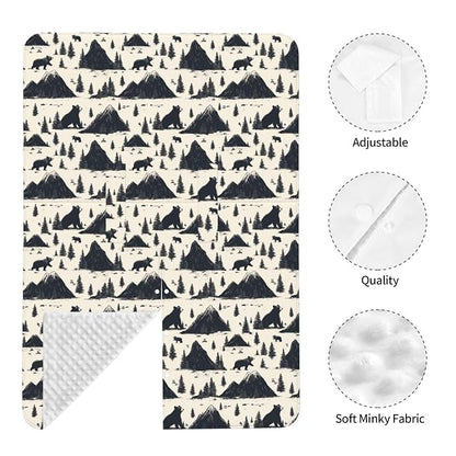 Mountain and Bear Baby Car Seat Canopy Nursing Cover for Newborn Car Seat Breastfeeding Covers Blanket Newborn Shower Gift