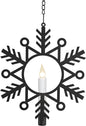 CW1510A Battery Powered 12 Inch Metal Snowflake Window Wreath with Hot Spot Flickering Flameless Candle Light and Automatic Timer,