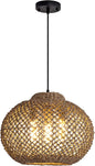 3-Light Rattan Pendant Light, 16.54" Hand-Woven Wicker Chandelier, Boho Basket Pendant Light for Dining Room Bedroom, Living Room, Bedroom, Kitchen, Farmhouse