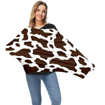 Baby Car Seat Stroller Covers Brown Cow Print Nursing Cover Breastfeeding Scarf Soft Breathable Stretchy Coverage Carseat Canopy Cover for Boys and Girls Soft Breathable Multi Use