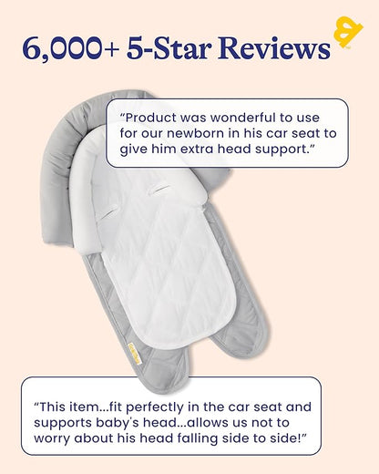 GoldBug Baby & Toddler 2-in-1 Duo Head Support for Car Seats - Grey