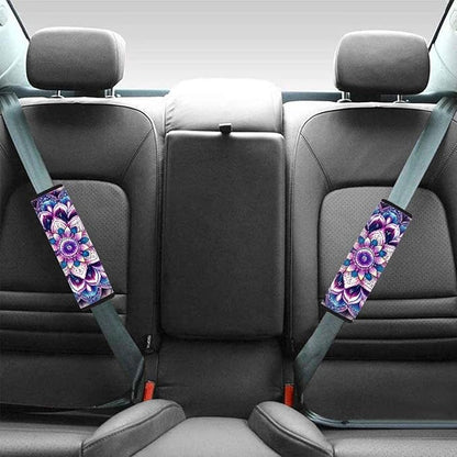 Hippie Lotus Seat Belt Cover Seatbelt Shoulder Pad Soft Comfort Seat Belt Shoulder Strap Cover Seat Belt Cushion for Kids Soft Auto Seat Belt Cover Seatbelt Shoulder Pad Cushions