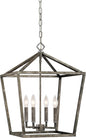 ML Lighting 3244-AS Four Light Pendant, Pwt, Nckl, B/S, Slvr