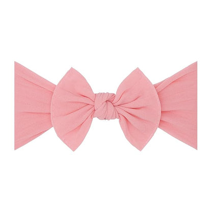 Baby Bling Bows - Newborn to Little Baby Girl Bows, 2 Pack Nylon Super Soft Stretchy Knot Toddler Headbands, Perfect Hair Accessories Head Bands for Infant Kids(White Rainbow Dot & Zinnia)