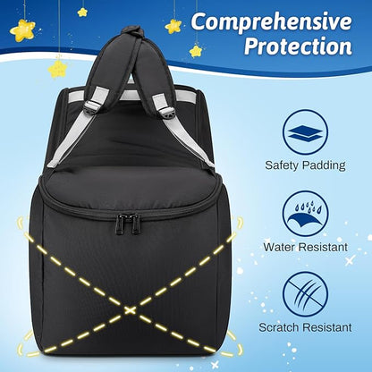 YOREPEK Padded Car Seat Travel Bag Backpack Compatible with All Nuna Pipa Car Seat and Base, Infant Car Seat Bags for Air Travel with Shoulder Straps, Carseat Cover with Side Pocket, Protective Feet