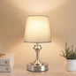 NIORSUN Portables Cordless Table Lamp, 10.2" Battery Operated Lamp, Bedside Table Lamp with Warm White,3 Way Dimmable Touch Desk Lamp for Bedroom Living Room Restaurant Whtie Shade (Silver)