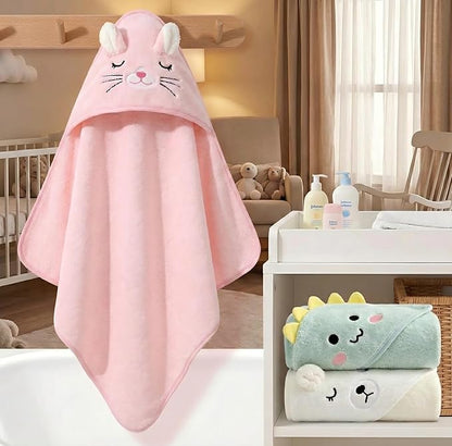 Hooded Baby Towel - 3 Pack Premium Soft Bath Towel for Baby, Newborn,Infant - Ultra Absorbent,Natural Baby Stuff Towel, Soft Coral Velvet Coral Fleece Bath Towel for Boys and Girls