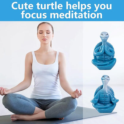 Watayo 48 Pcs Mini Sea Turtle Meditation Yoga Figurines, Miniature Zen Yoga Turtle Resin Statue, Coastal Beach Tiny Meditating Turtles Decor for Home Office Table Garden Decor Gifts DIY Crafts