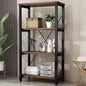 4 Tier Bookshelf, Solid Wood Bookcase Shelf Storage Organizer, Vintage Storage Rack with Open Shelves Rustic Standing Bookshelves for Living Room,Bedroom Rustic Brown(AY01-4tier)