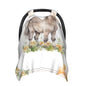 Personalized Baby Car Seat Canopy with Name Custom Minky Horse Car Seat Covers Nursing Cover for Breastfeeding Multi-Use Cover Infant Carrier Carseat Winter Cover for Newborn Girls Boys
