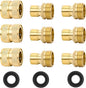 STYDDI Brass Full Flow Garden Hose Quick Connect Fittings, Full Port Solid Brass Outdoor Water Hose Quick Disconnect Connector Coupler with Male and Female - 6 Male and 3 Female
