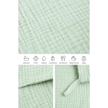 Konssy 6 Pack Baby Muslin Washcloths for Unisex 100% Cotton Wash Cloth Set for Baby Face Body Comfy and Soft for Newborn Infants Kids Girls and Boys