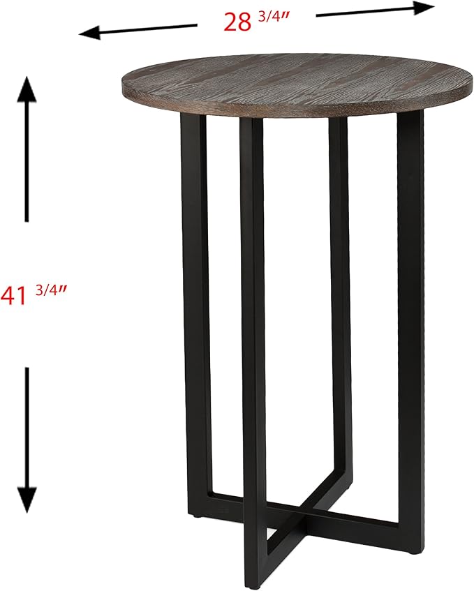 SEI Furniture Danby 42" Bar Bistro Table, Burnt Oak, Black