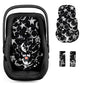 Infant Car Seat Insert Head and Body Support, GFU Reversible Newborn Insert for Carseat with Strap Pads, Soft Stroller Cushion Pillow Insert for Boys and Girls, Fits for Stroller, Swing, Black Star