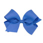Wee Ones Girls' Classic Grosgrain Hair Bows with Plain Wrap Center, No-Slip Hair Clip, Handmade, Capri Blue, Medium
