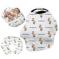 Personalised Car Seat Cover for Babies - Multi-use Carseat Canopy Cover with Name, Green Bear Print Car Seat Covers, Christmas Birthday Gifts for Infant Boys and Girls(27"x29")