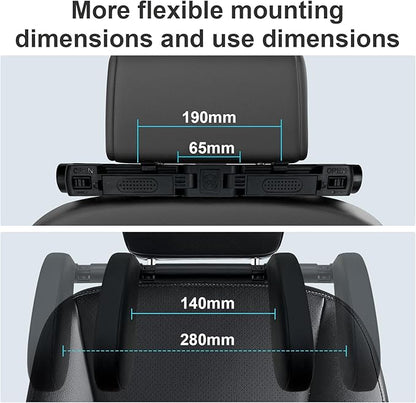Car Headrest Pillow,Head, Neck Support Pillow,U Shaped Car Sleeping Pillow,180° Adjustable,Improve Head and Neck Posture and Adjust Sleep Position,Suitable for Kids and Adults (Black)
