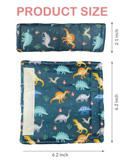 Baby Car Seat Neck Cover, Car Seat Strap Cover, Seat Belt Cushions Pads, Shoulder Strap Protectors, Reversible Pram Harness Covers in Minky Dinosaur, Baby Neck Pad Protector