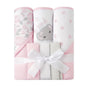 Viviland Baby Towels and Baby Wash Cloths Set Hooded Baby Towels Baby Wipes Absorbent Bath Face Towels Burp Cloths or Face Towels for Girl Boy 6-Pack Size 28 x 28 Inch(Elephant Flower)