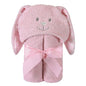 Stephan Baby Terry Plush Hooded Bath Towel, Pink Bunnie, 0-24 Months