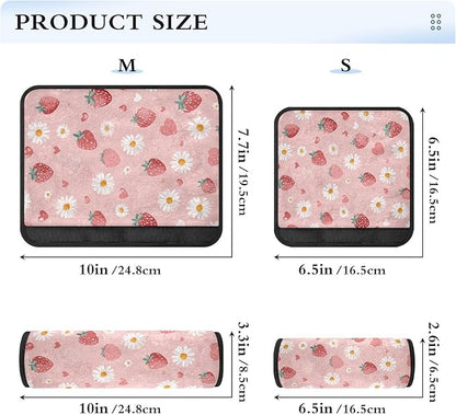 2 Pack Seatbelt Covers Seat Belt Cover Pad for Adults Boys Girls Car Seat Strap Covers Pads Cushion Universal Shoulder Strap Pad Protector for Backpack Camera Bag 6.5 Inch Pink Floral Strawberry Heart