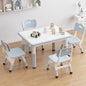 GarveeHome Kids Table and 4 Chairs Set, Height Adjustable Toddler Table and Chair Set, Graffiti Desktop, Children Study Table for Home Daycare Preschool for Ages 2-8