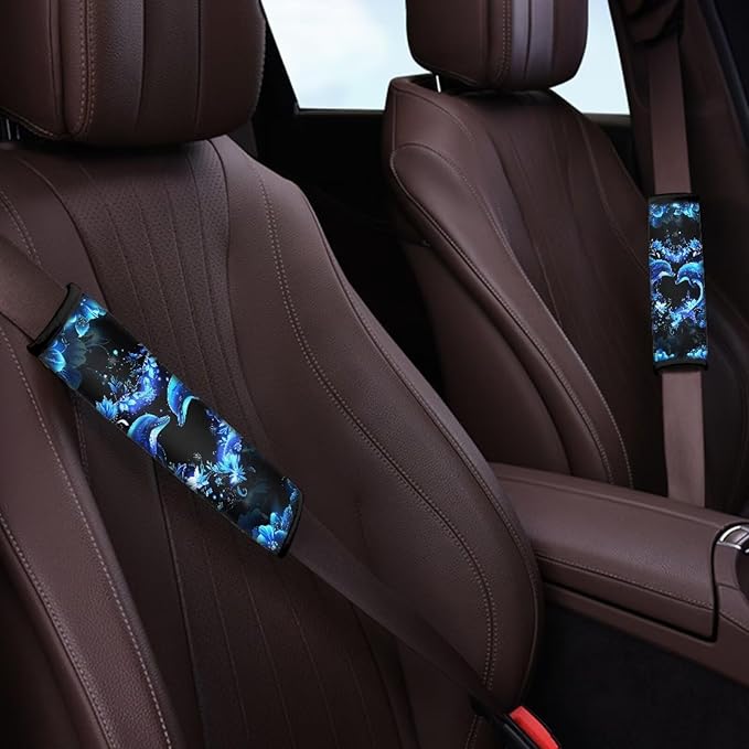Oceans Dolphin Seat Belt Cover Seatbelt Shoulder Pad Seat Belt Cover Pad for Kids 4 Pack Seatbelt Pads Protector Auto Seat Belt Cushion Pads Car Interior Accessories