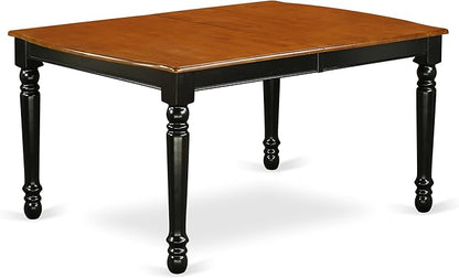 East West Furniture DOAV5-BCH-LC 5 Piece Modern Dining Table Set Includes a Rectangle Wooden Table with Butterfly Leaf and 4 Faux Leather Upholstered Chairs, 42x78 Inch, Black & Cherry