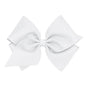 Wee Ones Girls' Classic Grosgrain Hair Bows with Plain Wrap Center, No-Slip Hair Clip, Handmade, White, Mini King