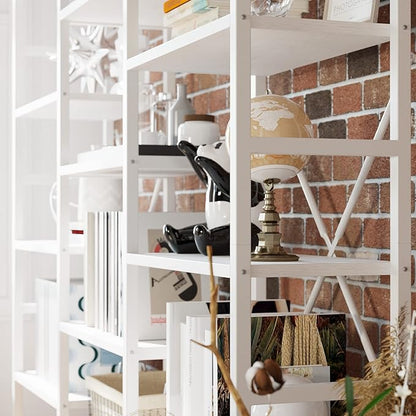 IRONCK Bookcases and Bookshelves Triple Wide 5 Tiers Industrial Bookshelf, Large Etagere Bookshelf Open Display Shelves with Metal Frame for Living Room Bedroom Home Office