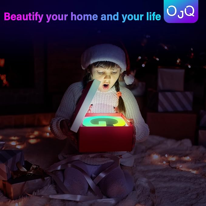 OJQ Light Up Letters LED Letter - Marquee Letters Music Sync Color Change Colorful - Christmas Birthday Gifts for Girl Pink Room Decor Wedding Decorations Baby Shower Gifts