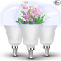 E12 Candelabra Small Base Grow Light Bulbs for Indoor Plants Full Spectrum 9W Grow Lamp 100W Replace with Blue Red 5000K LEDs for Seeds and Greens,Laboratory,Greenhouse,Garden,DIY Horticulture, 3 Pack