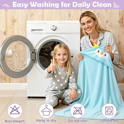 CandyHome 12 PCS Baby Bath Towels Set for Infants Toddlers, 4 PCS Animal Hooded Baby Towels & 8 PCS Washcloths Set, Ultra Absorbent Soft Cute Newborn Bath Essentials Gifts for Boys & Girls