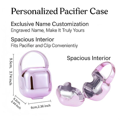 Personalized Bling Pacifier Box and Pacifier Set Unique Gift to New Bron Baby Baby Shower Gift (Gold Pink)