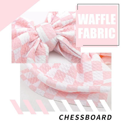 YanJie 2PCS 6’’ Light Pink Bows for Baby Girls Checkered Headband Black Bow Infants Toddler Hair Accessories Newborn Headbands Hair Bow Baby Clothes