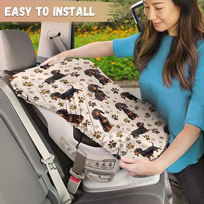 Baby Car Seat Cover, Dog Print Car Seat Sun Shade Cover Sun Protection to Keep The Car Seat Cool, Easy to Clean and Install