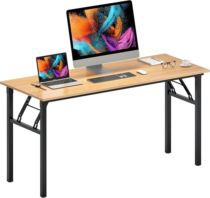 Need Home Office Desk - Large Computer Desk Sturdy Table Foldable Desk Gaming Computer Table No Assembly Required AC5BB 60 inch
