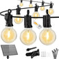 Brightown 208FT 102LED Solar String Lights Outdoor with USB Port, Shatterproof Bulbs, 3 Lighting Modes, Patio Lights Solar Powered for Camping Backyard Garden Decor - Last for 20+Hrs