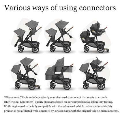 Upper Adapter Compatible with UPPAbaby Vista and Vista V2 and Vista V3 Strollers/Bassinet, Toddler Seat, Aria, Mesa V2, or Mesa Max Infant-Secure (Car Seats Accessories 1Set+2 Pcs Stroller Hooks)