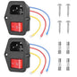 Nilight 2Pcs Switch Power Socket 10A 250V AC Inlet Module On Off Switches Built-in Fuse Led Light 3 Pin Outlet for 3D Printers Computers Home Appliance