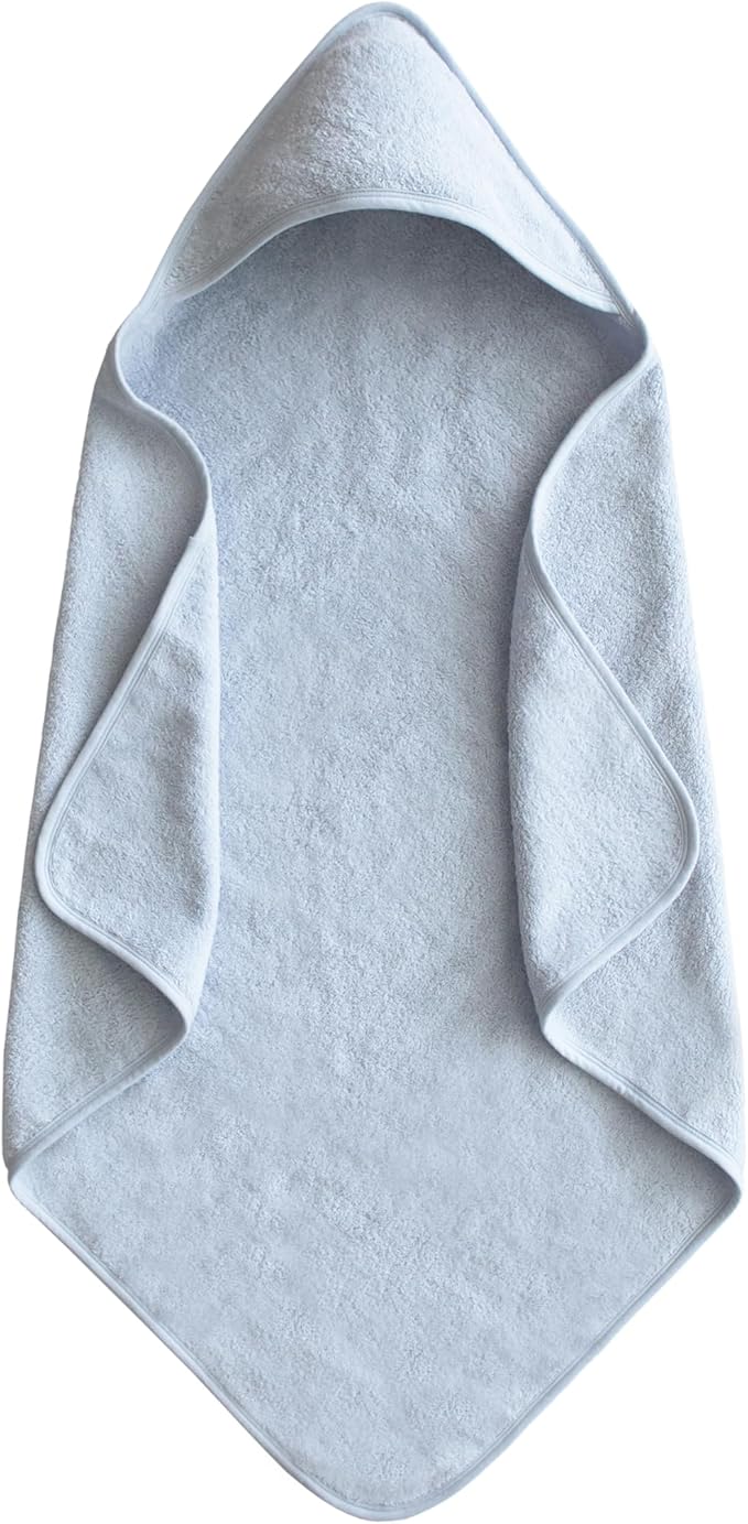 mushie Baby Hooded Towel | Organic Cotton (Baby Blue)