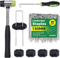 50Pcs Landscape Fabric Pins+50Pcs Gasket+Pick Hook+Rubber Mallet, 6 Inch Landscape Fabric Staples 11 Gauge U Shaped Galvanized Landscape Pins Yard Ground Pin for Weed Barrier Sod Fabric Decoration