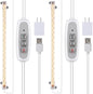 RWNTAO One Strip Growing Lamp 2-Pack, Full Spectrum LED Grow Light Strips for Indoor Plants with Auto ON/Off Timer & 4 Dimmable Levels for Green House Hydroponics Succulent (One Head 2 Pack)