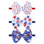 YanJie Fourth of July Patriotic Hair Accessories: Star Spangled Newborn Headbands, Nylon Bows for Infant Toddler Girls in Red, White & Blue
