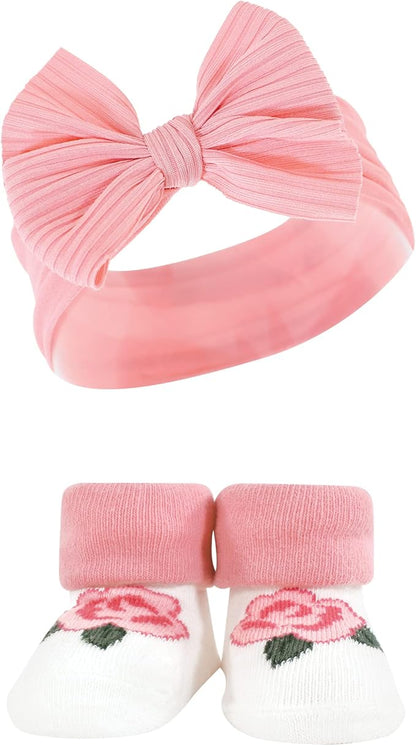 Hudson Baby Girl's Headband and Socks Giftset