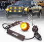 Xprite Hideaway Strobe Lights Amber LED Strobe Light Kit with 14 Flash Patterns Grill Strobe Lights for Trucks Surface Mount Headlight Taillight Emergency Warning for Work and Tow Vehicles - 1PC