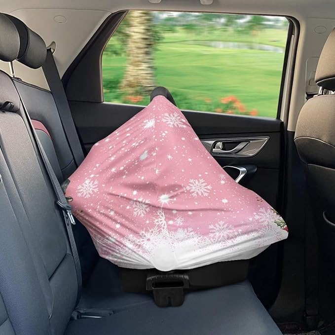 AFPANQZ Snowman Nursing Cover Breastfeeding Covers Stretchy Babies Car Seat Cover Soft Breathable Infant Carseat Canopy Shopping Cart Stroller Canopy for Baby